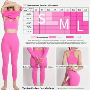 <span class=keywords><strong>Ensemble</strong></span> pantalon à manches longues pour femmes européennes américaines Lulu Jacquard Fitness Yoga avec motif uni à pois sans couture Taille L - Product Image 2