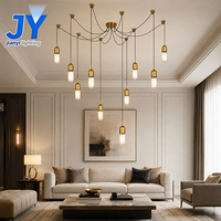 Lámpara Colgante de Techo de Cobre de Lujo con Certificación CE, Precio de Fábrica, para Recepción de Hotel, Decorativa para Interiores, LED