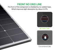 Panneau solaire BC 10W 20W 40W entièrement noir, module mono haute efficacité pour camping-car, caravane et alimentation solaire hors réseau