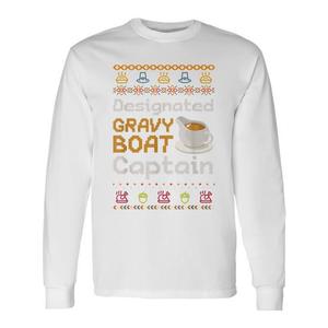 Camiseta de manga larga con diseño de la tetera de salsa del Capitán de Acción de Gracias, ropa promocional festiva - Product Image 1