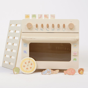 Children's Simulation Play House <b>Microwave</b> Oven Pizza Mini Kitchen <b>Set</b> for Infants & Toddlers Boys and Girls Wooden Toy - Product Image 1
