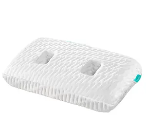 Almohada con orificio para las orejas para dormir, con dolor de oído, espuma viscoelástica ajustable con agujeros para condrodermatitis CNH P