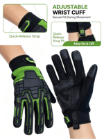 Gants de travail HAIYI respirants en maille avec protection en TPR, paume rembourrée robuste, fermeture à boucle, imperméables, pour usage industriel