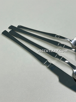 Ensemble de couverts modernes et simples en acier inoxydable pour table à manger – Fourchette, couteau, cuillère – Vaisselle réutilisable en gros – Vaisselle chinoise