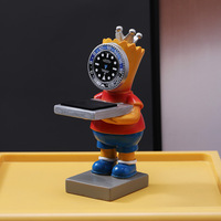 Conception amusante montre affichage dessin animé organisateur Figurine astronaute bureau montre cadeau d'anniversaire support de montre présentoir