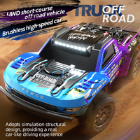 Voiture tout-terrain haute vitesse 4x4 à l'échelle 1:14 avec moteur brushless, radiocommandée 2,4 GHz, camionnette RC d'escalade tout-terrain avec lumières