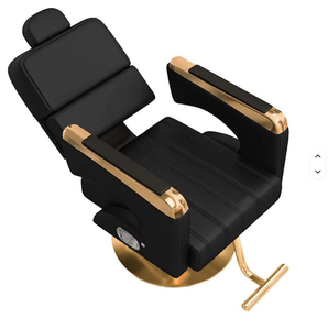 Fauteuil de barbier moderne en cuir avec fonction de massage, inclinable et réglable, portable pour salon mobile en extérieur - Product Image 5