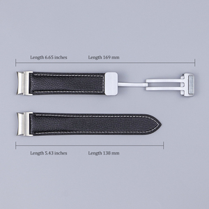 Correa de hebilla magnética 20 22mm para Galaxy Watch 6 5 4 <span class=keywords><strong>40</strong></span> 44mm sin huecos para Samsuang Galaxy Watch 6 4 Classic 43 47mm correa de cuero - Product Image 6