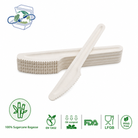 Couteau à lame dentelée en bagasse résistant à la chaleur, compostable et écologique, pour la cuisine domestique et l'usage quotidien