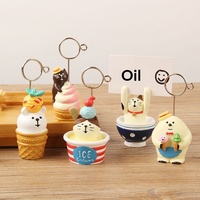 Série Chat Glace d'été, Clip à Message en Résine Motif Animal de Dessin Animé, Petit Ornement, Porte-Mémo de Bureau, Porte-Cartes, Mariage, Pâques