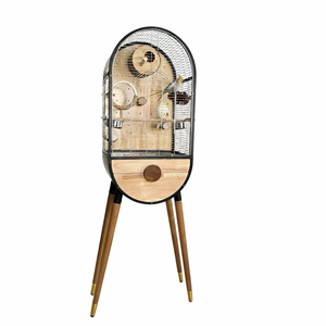 Casa de Pássaros Exclusiva de Madeira e Ferro, Aviário Interno Moderno e Luxuoso, Espaçoso, de Fácil Montagem, Gaiola Arquitetônica para Papagaios - Product Image 1