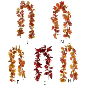 Artificial Outono Outono Maple Leaves Garland para Thanksgiving Home Decoração