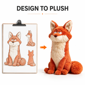 Peluche personnalisée en forme de renard, directement de l'usine, à partir de vos designs (OEM/ODM), poupée de personnage en peluche pour marques IP originales - Product Image 1