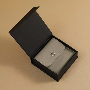 Eco-friendly Customized Luxe Discreet Magnetic Flip Jewelry <b>Boxes</b> With <b>Matching</b> Snap Button Leatherette Pouches - Product Image 4
