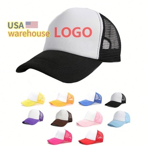 Casquette de camionneur à sublimation Logo personnalisé Us Warehouse Casquette en polyester à 5 panneaux pour sublimation Casquette de baseball en maille de mousse Casquette à sublimation - Product Image 1