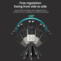 Nouveau chargeur universel rétractable tendance, super rapide, en métal, numérique, 4 en 1, chargeur de voiture USB+PD Type-C, adaptateur de charge