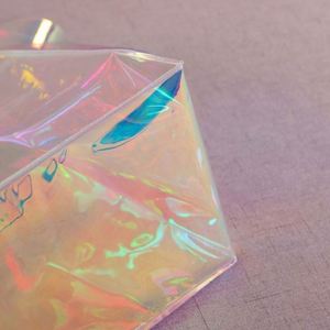 Sac fourre-tout holographique en PVC tendance, sac à main transparent laser, sacs de shopping irisés holographiques - Product Image 6