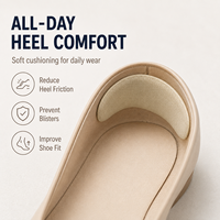Coussinets de maintien de talon ultra-fins ergonomiques auto-adhésifs 6 couleurs (marine, abricot) pour baskets, mocassins, ballerines, talons OEM