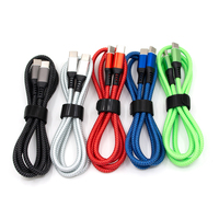 Nylon Tressé Maille Flexible 1m 1.5m 2m Type c Téléphone Charge Rapide Usb Type c Câble de Données 60W Usb c Câble pour Appareil Mobile