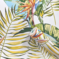 Papier peint imperméable moderne à feuilles vertes, motif jungle tropicale, feuille de bananier, oiseaux du paradis, pour hôtel