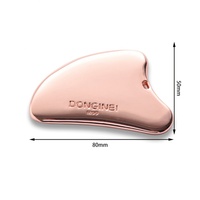 Nouveauté : Outil de massage traditionnel en forme de cœur, couleur or rose, avec impression sérigraphique et logo en relief