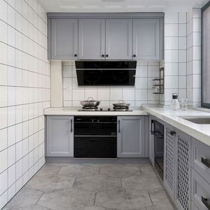 Armoires de cuisine économiques en bois au design shaker moderne avec un bon prix, laque modulaire, ensemble complet - Product Image 5