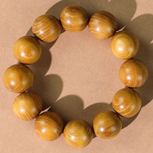 Sandalwood <b>Bracelet</b> 20mm Single Strand Wooden Beads Unisex Religious Ceremony Jewelry Ethnic Style Antique Look - Product Image 4