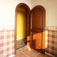 Porte en acajou de style américain en forme d'arche, dessus arrondi, porte simple en acajou massif, dessus arrondi, porte en bois massif