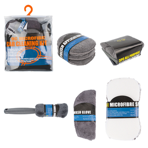 Complete Car Cleaning Set-Portable Exterior Wash Kit with Microfiber & Plastic Tools Multi-Purpose Car Wash Equipment