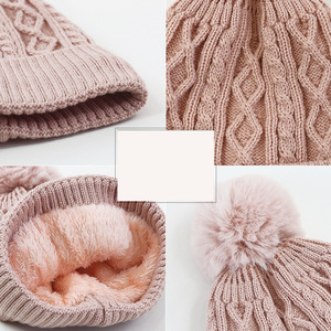 Knitted <b>Hat</b> With Pom Pom Warm <b>Winter</b> Beanie For <b>Men</b> And Women Adult 56-58Cm Acrylic Fiber Red Black White Pink Orange Gray Beige - Product Image 4