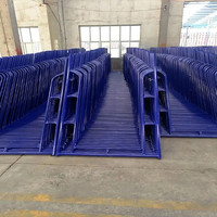 Échafaudage industriel en acier Q235, revêtement poudré jaune, avec cadre portique, échelle en X et plateforme grillagée pour atelier et construction