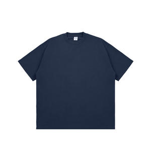 Camiseta de cuello redondo de gran tamaño Unisex 305GSM 100% algodón liso teñido logotipo personalizado calle peso pesado verano Streetwear - Product Image 3