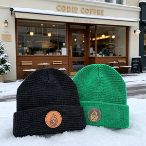Custom 100% Merino Wool Knit Beanie Hat with Leather Patch, Ribbed Cuffed <strong>Winter</strong> Warm Skull <strong>Cap</strong> for Men &amp; Women - Product Image 6