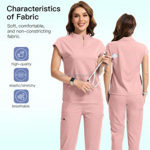 Collezione 2025 di scrub medici d'élite | Abbigliamento da lavoro chirurgico elasticizzato con pantaloni da Jogger | Divise ricamate personalizzate in Multi-taglie - Product Image 2