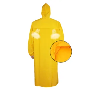 Raincoat Pvc Pvc Raincoat Yellow Water Proof Heavy Duty Rain Coat For Adults Mens Long Raincoat Polyester Raincoat