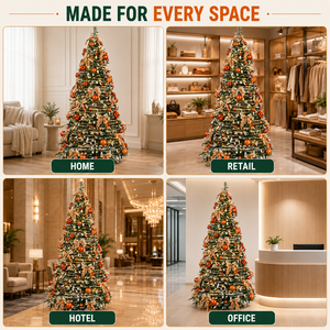 SHUANGYUAN Set di Alberi di Natale Artificiali Pre-Decorati Pieghevoli con Palline e Fiocchi in Lino 120-210cm - Product Image 5