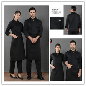 3/4 manica lunga Chef bianco Chef cappotto Chef giacca grembiule Unisex uniforme ristorante Hotel Bar <span class=keywords><strong>cucina</strong></span> vestito <span class=keywords><strong>da</strong></span> <span class=keywords><strong>cucina</strong></span> - Product Image 4