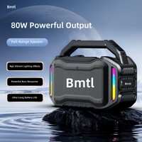 Haut-parleur BMTL Job, portable, haute puissance, 80W, subwoofer, construction en plastique, système audio pour chantier, 5000-10000mAh
