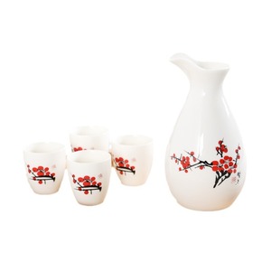 Juego de Vino de Cerámica Dehua, 1 Jarra y 4 Tazas, Porcelana Blanca con Diseño de Bambú, Juego para Servir Bebidas - Product Image 5