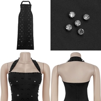 Robes de soirée J80 pour femmes, robes longues moulantes à col halter, ornées de strass et de perles, robes de fête pour femmes