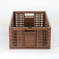 Caisse de rangement pliable en maille ventilée réutilisable, conteneurs en plastique pliables, 100% PP vierge, empilables pour l'agriculture, les fruits