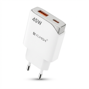 Adaptateur secteur chargeur rapide double port USB A C Kumishi 45W - Product Image 1