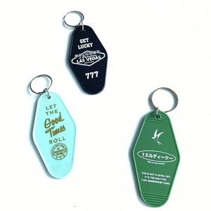 NEW Custom Plastic Blank Motel Hotel Keychain Key Tag Print Design Logo ABS Hotel Key Ring - Product Image 2