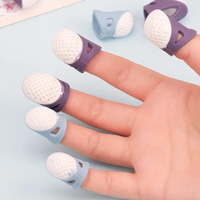 Dés à coudre en silicone protecteur anti-dérapant couvre-doigts main point de croix couture outils de bricolage accessoires de couture ménagers