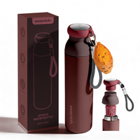 Bouteille d'eau sport personnalisée 650 ml Everich Odm 2026 avec infuseur à thé et fruits, en acier inoxydable à double paroi sous vide