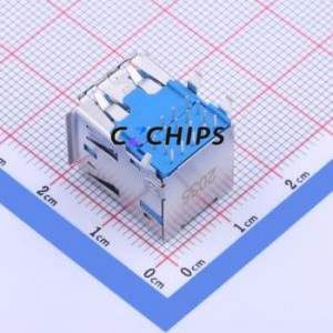 AUSB0289-K001C USB Connector Bent Lead Through Hole Connector Type-A Female Right Angle Insert 9Px2 - Product Image 2