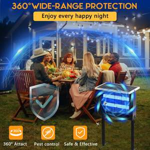Nouveau 2025 solaire Bug Zapper extérieur étanche moustique Zapper avec 3000v haute puissance avec support <span class=keywords><strong>de</strong></span> mise à la terre pour patio jardin - Product Image 4