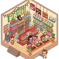 Lot de blocs d'autocollants réutilisables avec animaux de dessin animé mignons pour créer votre propre scène miniature de magasin, autocollants créatifs pour scrapbooking