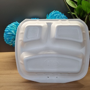 Caja para llevar de fábrica Tres compartimentos Contenedor de comida de espuma PS desechable de alta calidad para cajas de almacenamiento de alimentos - Product Image 5