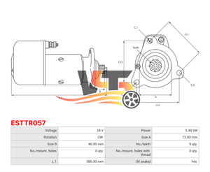 ESTTR057 9T 24V Motor de arranque Nuevo arrancador automático para camiones y autobuses <span class=keywords><strong>MERCEDES</strong></span> BENZ 0001510001 0021517801 002151780180 0031510201 - Product Image 6